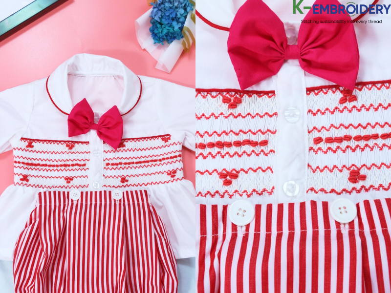 Red Geometric smocked outfits