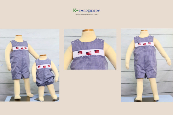 Wholesale Infant 4th of July Outfits: Best Smocked Designs for Your Store 4 Hand-embroidered Smocked Romper for baby boys for 4th of July celebrations