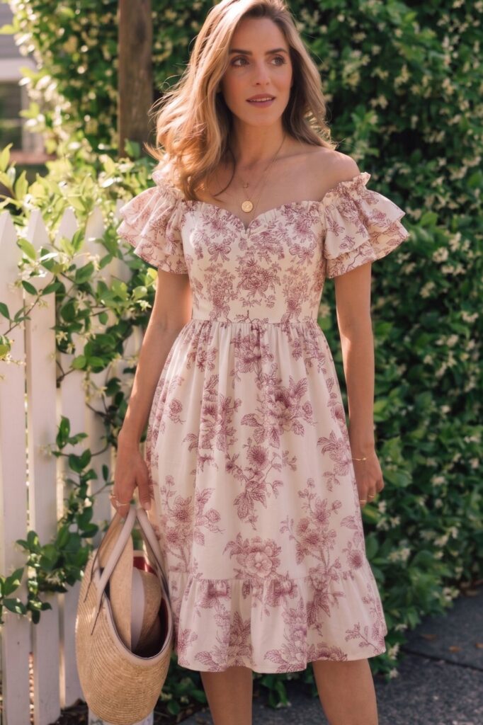 Regency Botanical Sweetheart Dress