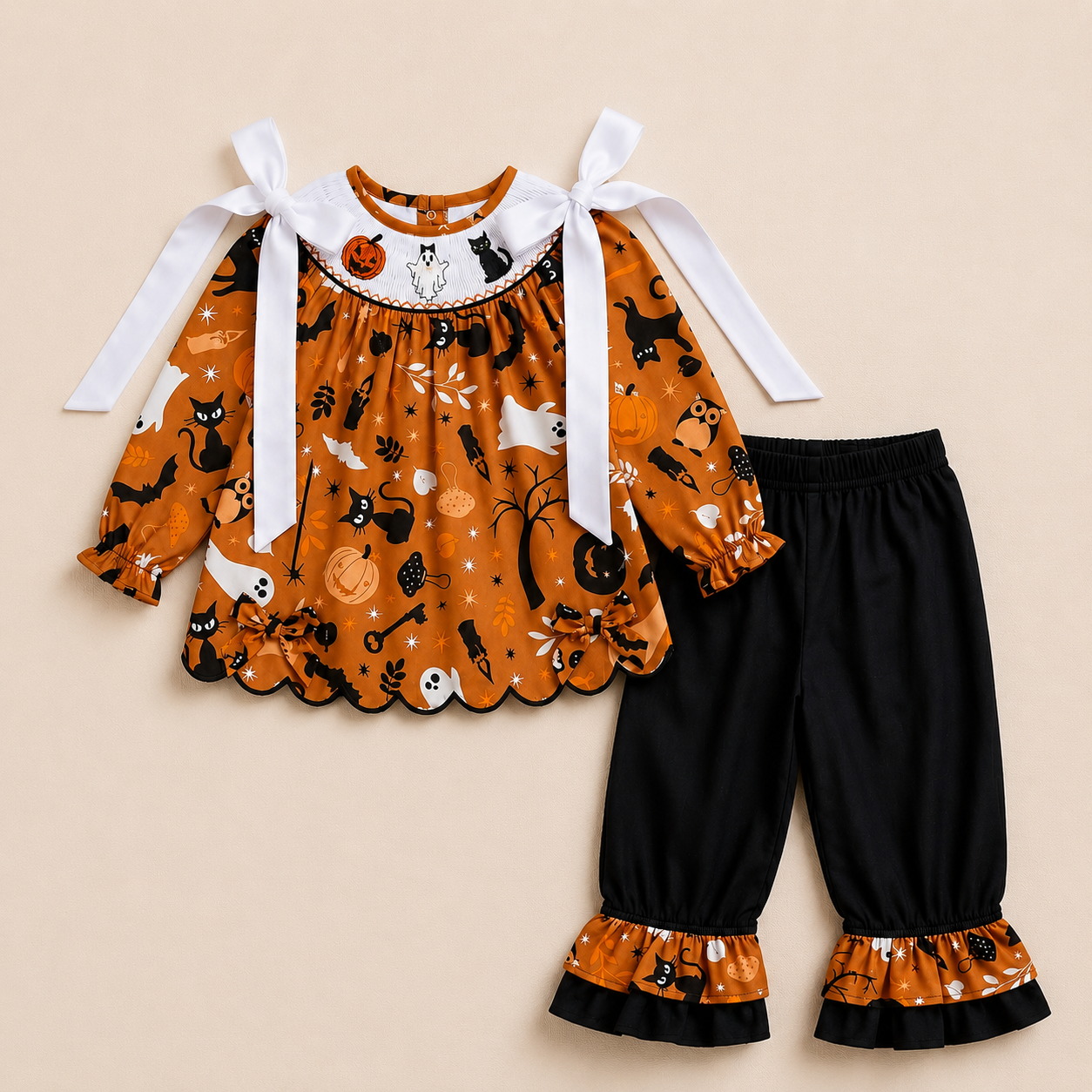 Spooky Sweetheart Smocked Set
