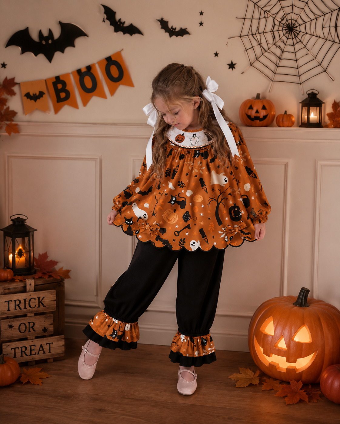 Spooky Sweetheart Smocked Set