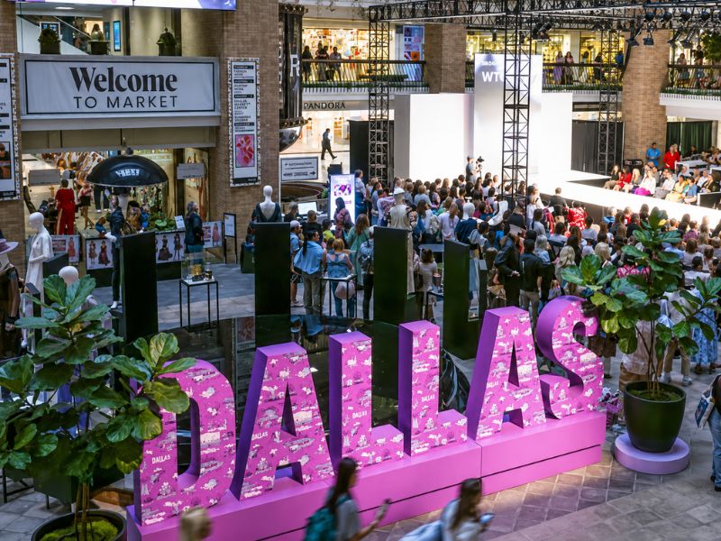 Dallas Market Center apparel market - wholesale clothing trade show floor in Dallas, TX