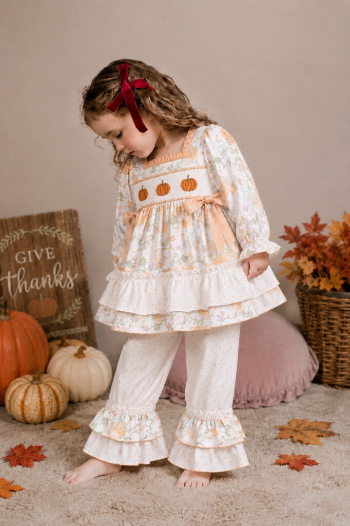 Sweet Pumpkin Ruffle Pant Set