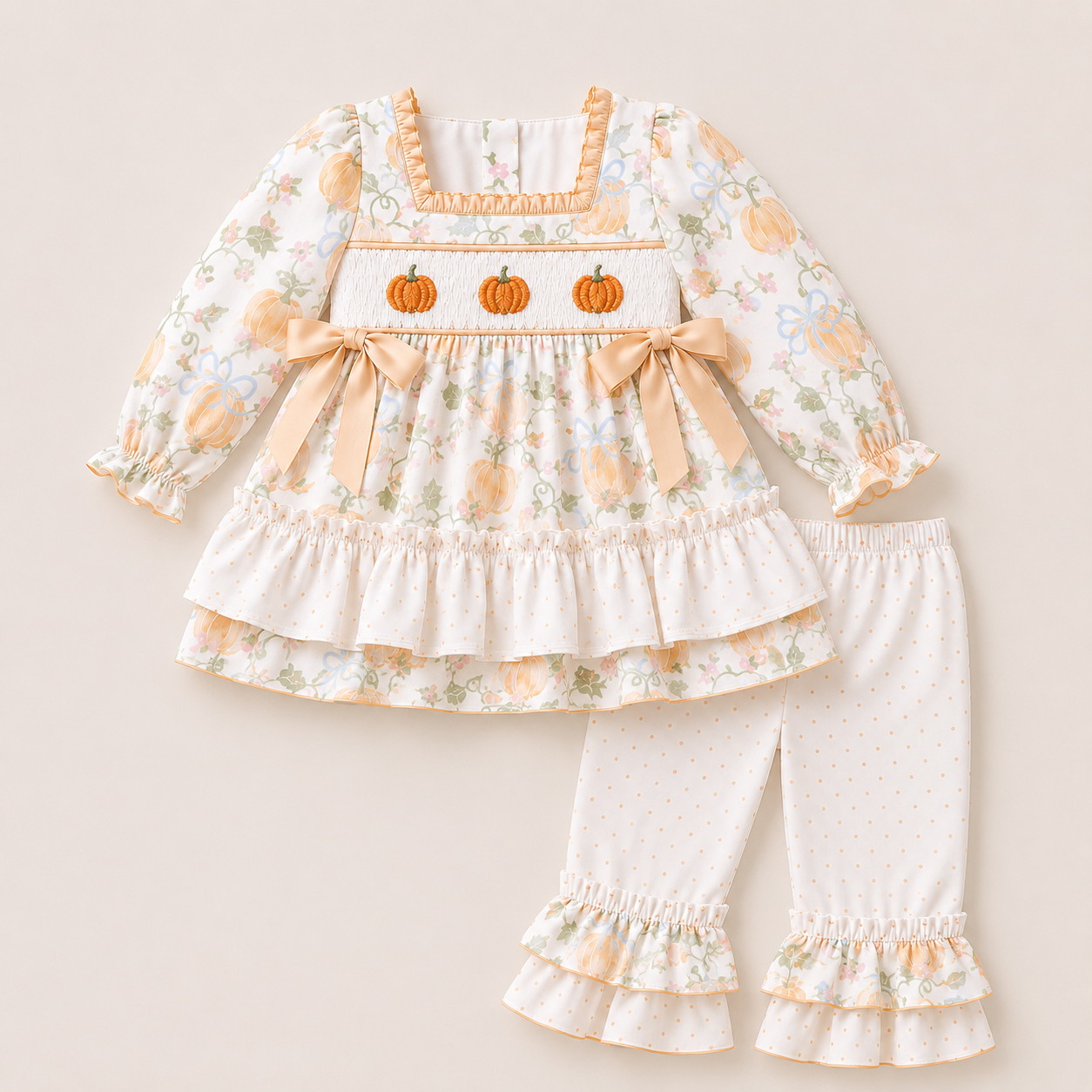 Sweet Pumpkin Ruffle Pant Set