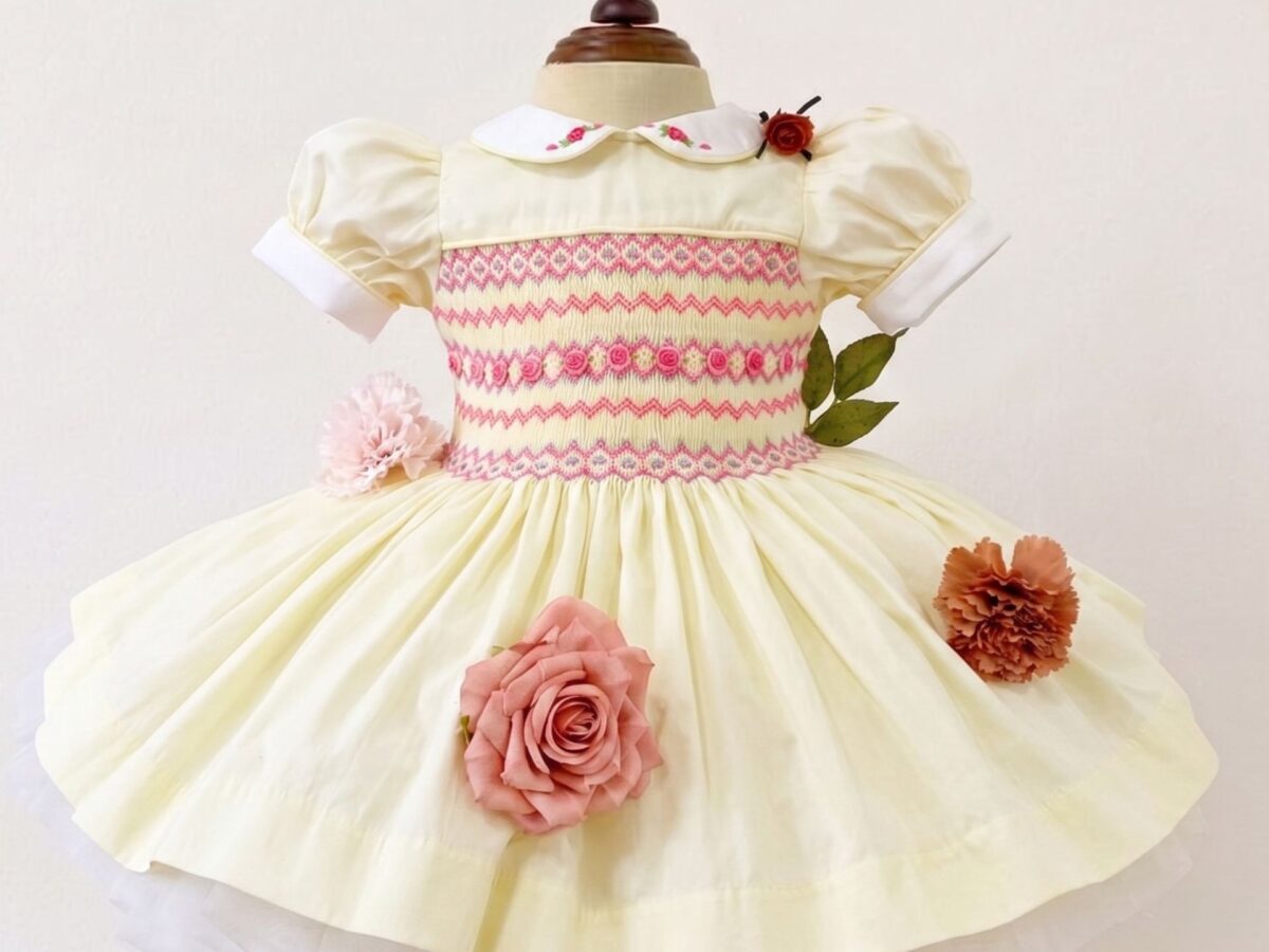 hand embroidered dresses Vintage Smocked Hand-Embroidered Dress