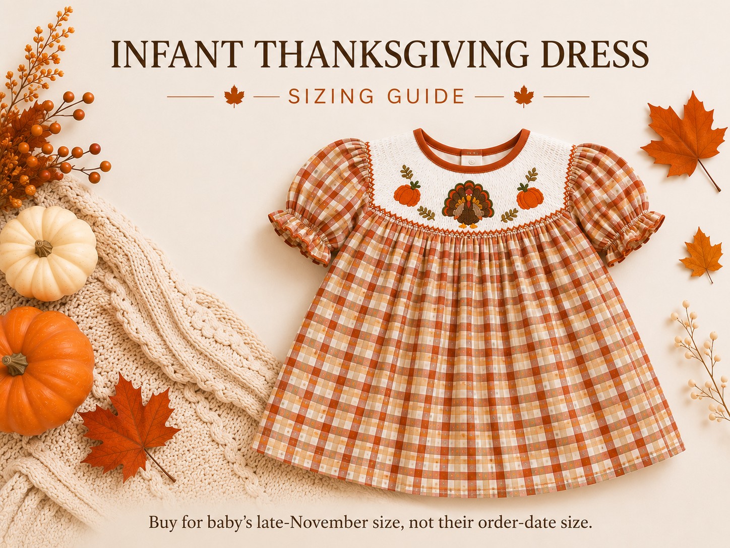 Infant Thanksgiving Dresses: Guide for Baby's First Holiday Season 8 Infant Thanksgiving dress sizing by age