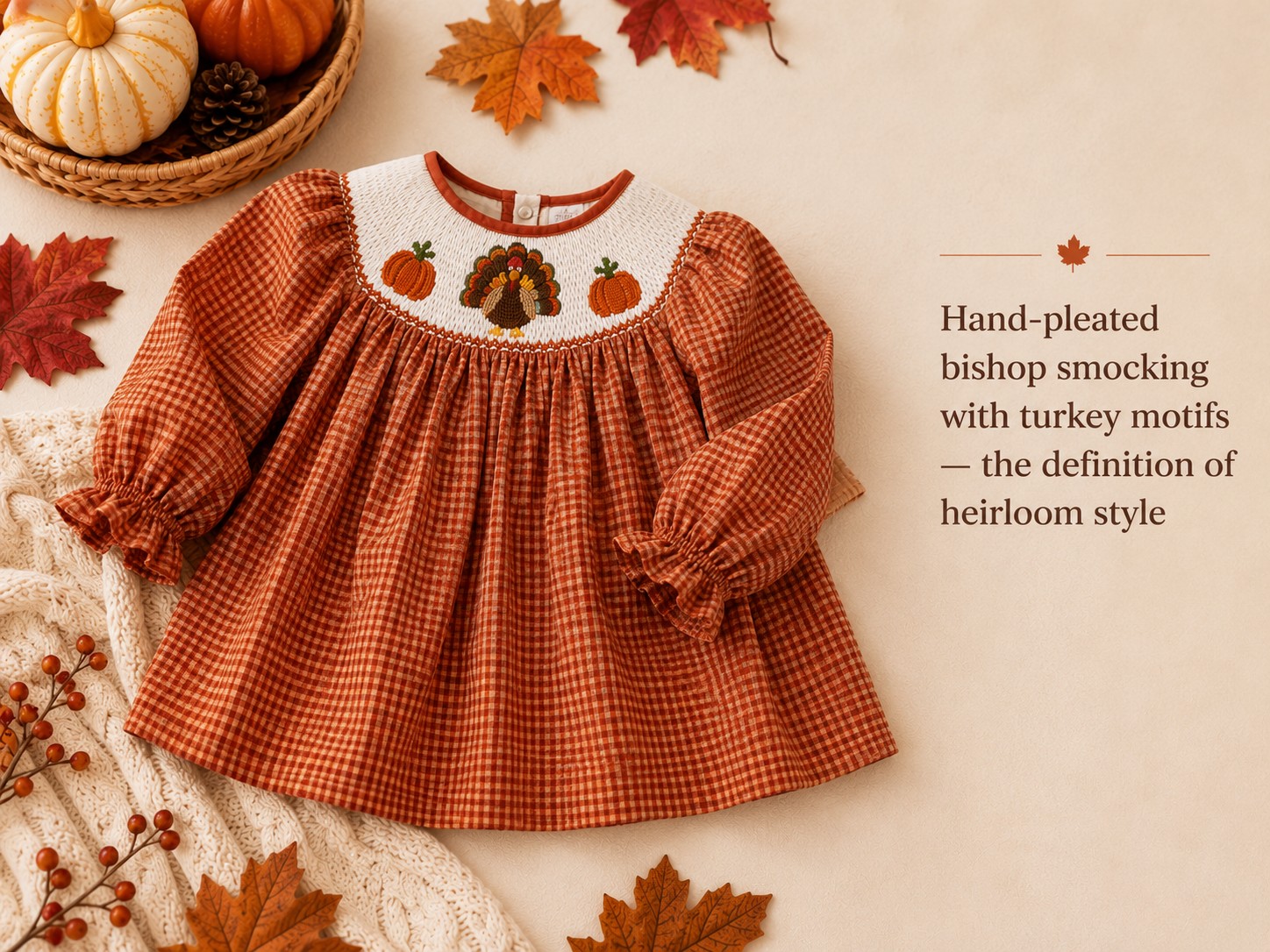 Infant Thanksgiving Dresses: Guide for Baby's First Holiday Season 3 Smocked bishop Thanksgiving dress for infant