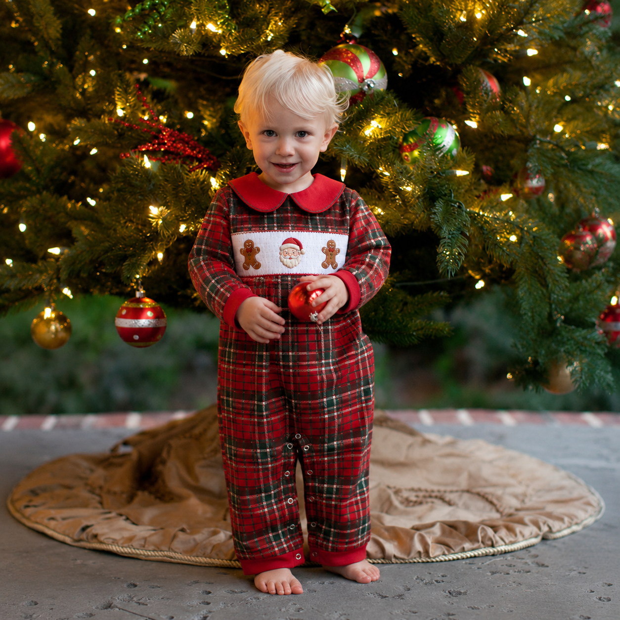 Christmas Cookie Smocked Romper