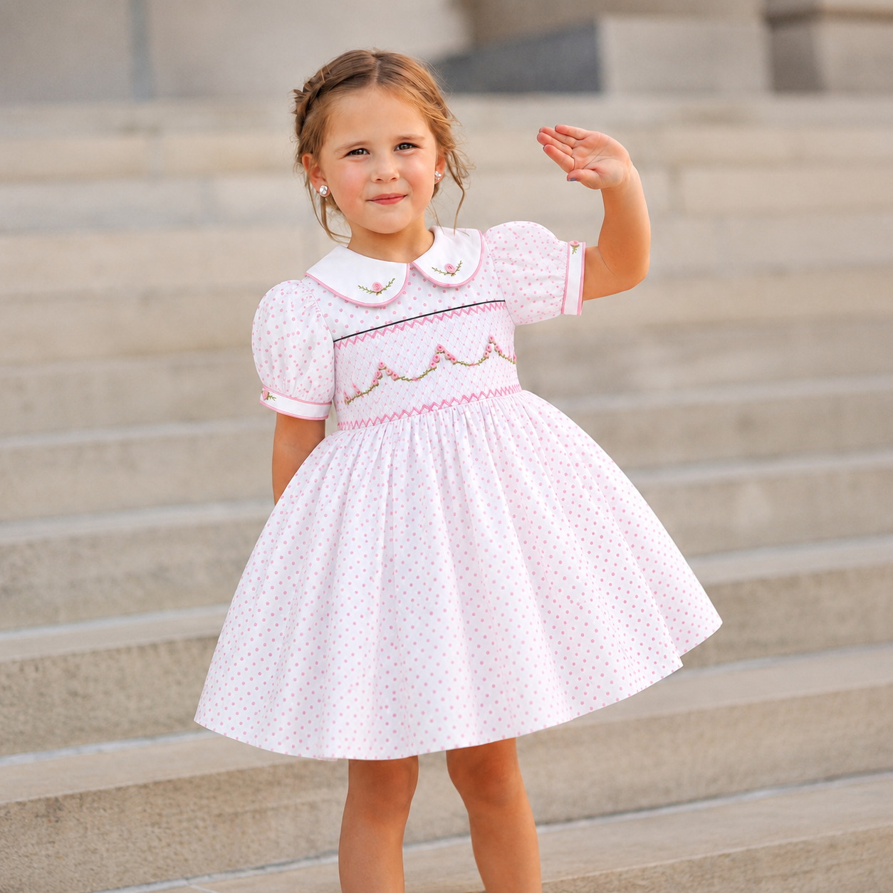 Dotty Rose Smocked Dress