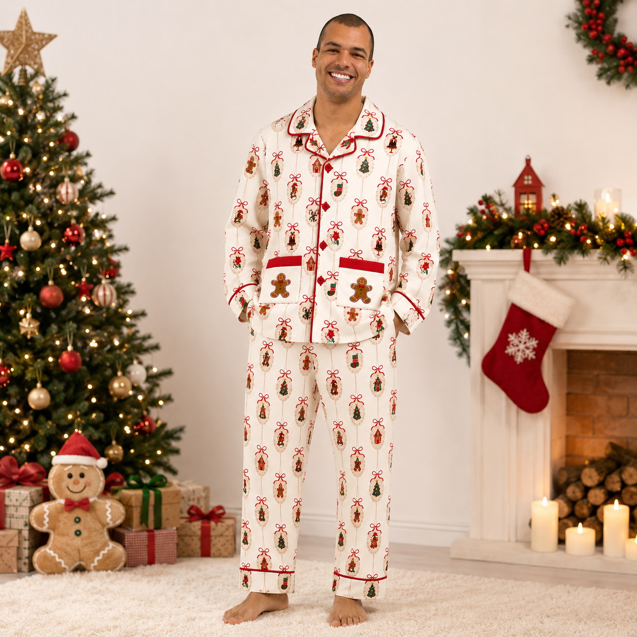 Gingerbread Wishes Dad Pajama Set