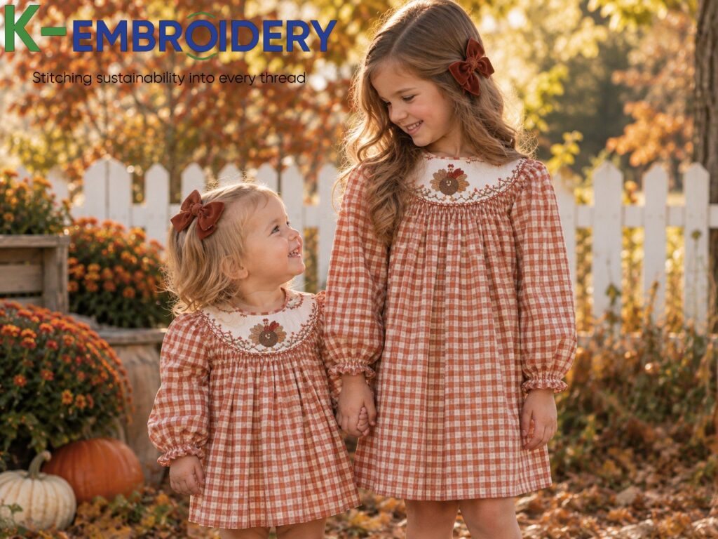 Matching Thanksgiving Outfits for Siblings: The Complete Guide 2 Sisters in matching Thanksgiving dresses different ages