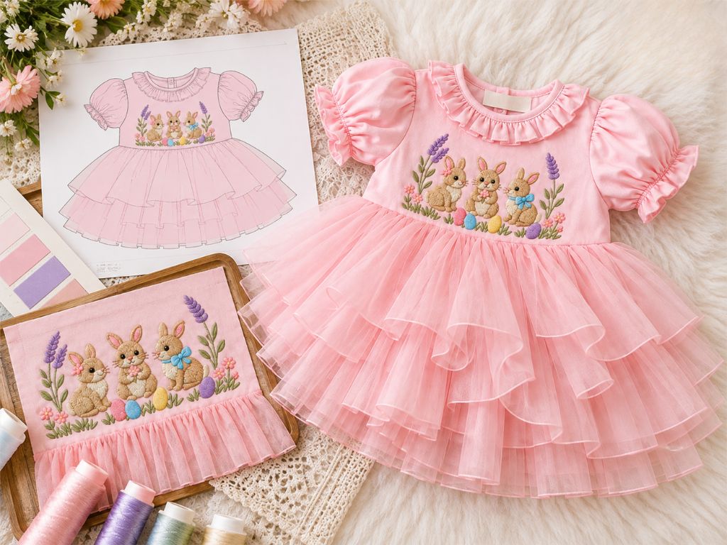 Baby Girl Easter Dress: 6 Trendy Styles & B2C Wholesale 7 factory insight a cad mockup is not a production sample