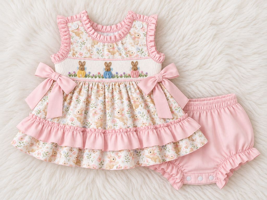 Baby Girl Easter Dress: 6 Trendy Styles & B2C Wholesale 3 Somebunny's Sweetheart Set